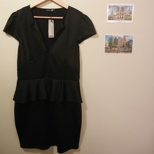 Lorna Slit Front Peplum Dress